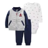 New autumn and winter children's sweatshirt fabric, men's and women's hooded long-sleeved baby three-piece set details Picture
